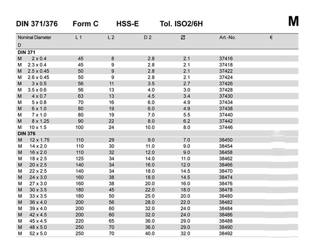 DIN 371-376 FORM C